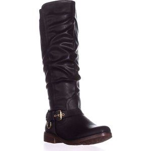 XOXO Womens Mauricia Wide Calf Riding Tall Boots Black 5M